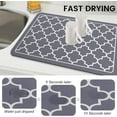thumbnail image 3 of Dish Drying Mat Super Absorbent Drying Mat Large Dish Drying Mats for Kitchen Counter Easy Clean Dish Mat Kitchen Drying Mat16"x 24" Stylish Grey, 3 of 7