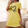 thumbnail image 2 of Rbaofujie Chemises de Nuit pour Femmes Chemise de Nuit Courte Surdimensionnée pour Femmes Robe Imprimée à Col Rond et Manches Courtes Robe Grande Taille, 2 of 6