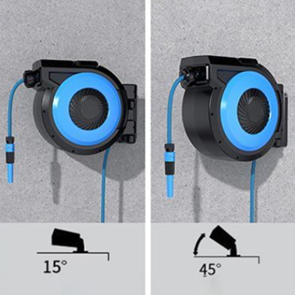 Air Hose and Water Hose Reel with Automatic Rewinder System Suitable for Watering Task Residential Landscaping Detailing