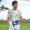 thumbnail image 3 of Pofeuu Rose Flowers Print Men's Loose Fit Midweight Short-Sleeve Pocket Polo-4X-Large, 3 of 6