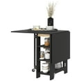 thumbnail image 1 of HOMCOM Folding Dining Table with Storage, Drop Leaf Kitchen Table for Small Spaces, Black, 1 of 7