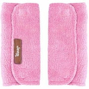 J is for Jeep Strap Covers, Plush, Pink, Reversible, Infant Car Seat Strap Covers, Baby Seat Belt Covers, Stroller Accessories, Head Support, Shoulder Pads