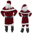 thumbnail image 5 of Conjunto de disfraz de Papá Noel para hombre, traje navideño de terciopelo de lujo para adulto, 8 piezas, 5 of 5