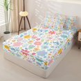 thumbnail image 2 of Homewish Pastel Ditsy Floral Zipper Twin Comforter Sets with Fitted Sheet and 2 Pillowcases For Girls,Pink Blue Yellow Cute Zipper Bedding Set,Colorful Stars Reversible,4 Pieces, 2 of 7