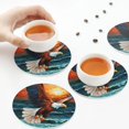thumbnail image 5 of Kdxio Textured Bald Eagle Funny Coasters,4 Pcs Leather Coasters,Housewarming Gifts,Protect Furniture from Water Marks Scratch and Damage, 5 of 6