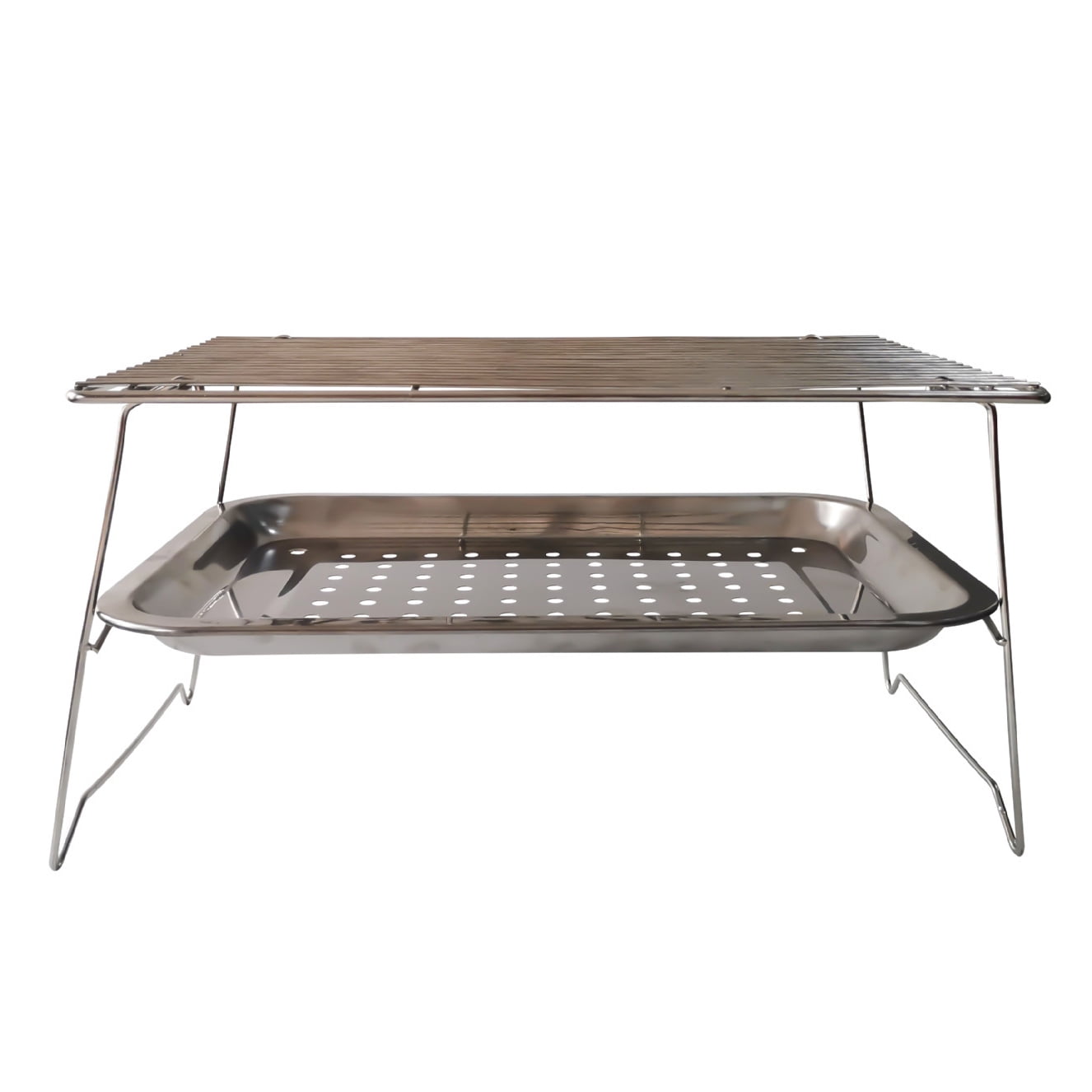 YUPVM Portable Folding Barbecue Rack Stainless Steel Detachable