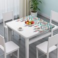 thumbnail image 3 of Multicolor Ethnic Geometric Border Pattern Square Fitted Tablecloth with Elastic Edge,Square Table Cover,Washable Elastic Table Cover for Home Kitchen Party Decor 34"x34", 3 of 6