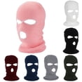 thumbnail image 3 of 3 Hole Winter Knitted Mask Outdoor Sports Full Face Cover Ski Warm Balaclava, 3 of 17