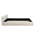 thumbnail image 4 of Christopher Knight Home Minimalist Chenille King Upholstered Bed, Tufted Checkerboard Headboard, Light Beige, 4 of 9