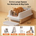 thumbnail image 5 of Behome XXL Stainless Steel Cat Litter Box, Extra Large Litter Box for Large Cats, Anti-Urine Leakage, Easy Cleaning, Include Scoop & Pedal, 5 of 7
