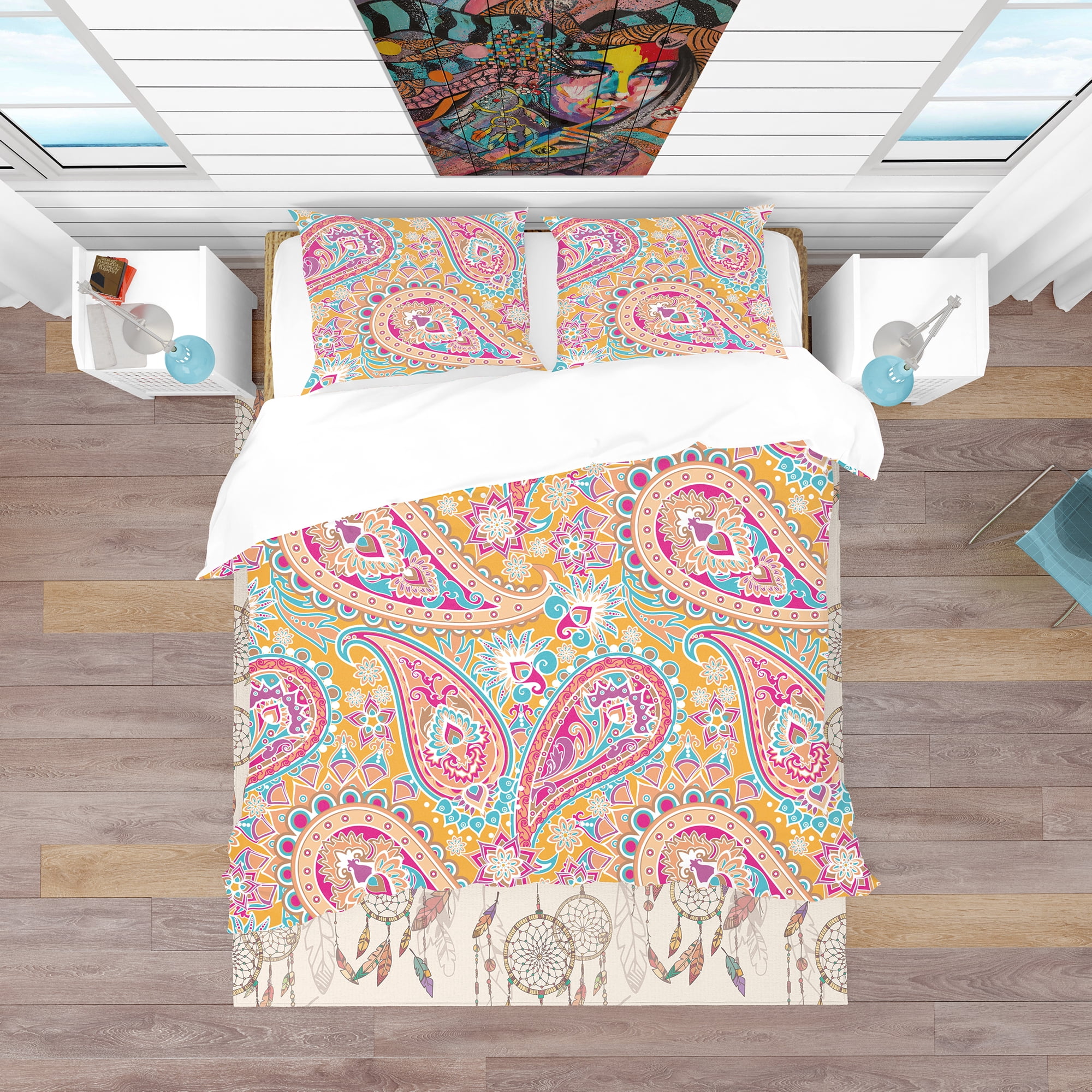 Designart 'Pattern Based on Paisley' Vintage Duvet Cover Set