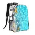 thumbnail image 3 of Honeii Coral And Seashell On The Beach Print Clear Backpack Heavy Duty Transparent Bag 17" See Through BookBag for Women Men Adults Work Festival Sports Travel, 3 of 7
