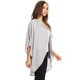 thumbnail image 3 of Women's Solid Casual Lightweight 3/4 Sleeve Loose Fit Open Front Cardigan, 3 of 5