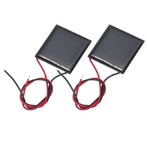 Uxcell 2 Pcs 1.5V 0.09W 60mA Mini Solar Panels, Small Polycrystalline Solar Cell Panel with 2 Cable for DIY Electric Toy Materials Kits Charger, 30mm x 30mm