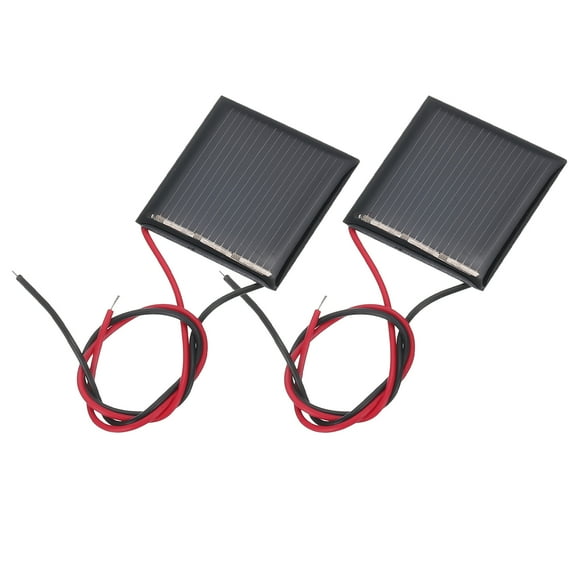 Uxcell 2 Pcs 1.5V 0.09W 60mA Mini Solar Panels, Small Polycrystalline Solar Cell Panel with 2 Cable for DIY Electric Toy Materials Kits Charger, 30mm x 30mm