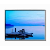 Stupell Industries Lake Landscape Purple Blue Photograph Gray Framed Art Print Wall Art, 11x14, by James McLoughlin