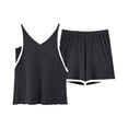 thumbnail image 7 of Breezora Breezy Summer Pajama Set for Women Cooling Strap Top with Built-in Comfort Shorts Lounge Wear M Size Black, 7 of 7
