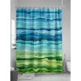 thumbnail image 5 of Green Blue Gradient Shower Curtain Set ，Waterproof Fabric Shower Curtains Mount Decorative Texture Shower Curtains for Bathroom,Bathroom Decor 36"x72", 5 of 6