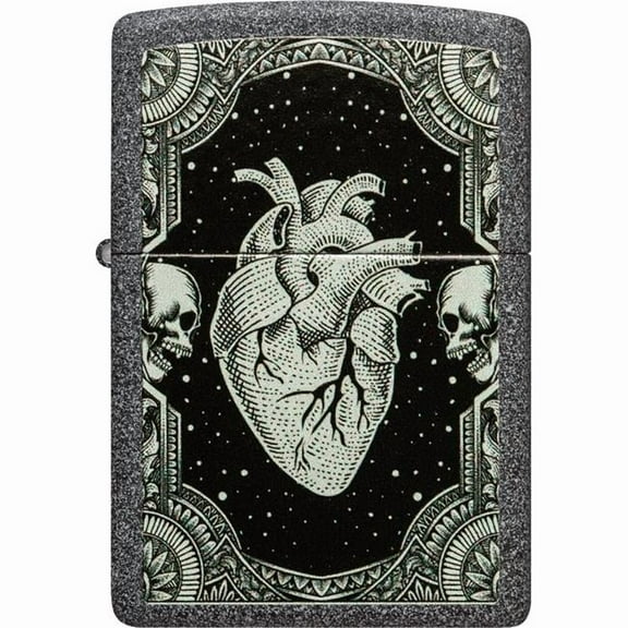 Zippo 48720 Heart Design Classic Iron Stone Windproof Lighter