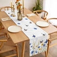 thumbnail image 3 of Butterflies Floral Table Runner - 72 Inch Long, Kitchen Dining Table Runner Dresser Scarves, Country Plants Wildflower Leaves Farmhouse Decor for Coffee Tables Wedding Party Banquet, 3 of 8