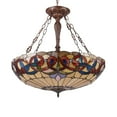 thumbnail image 3 of Lighting SERENITY Tiffany-style Dark Antique Bronze 4 light Victorian Ceiling Pendant 28" Wide, 3 of 5