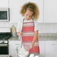 thumbnail image 4 of Red Christmas Striped Pattern Kids Aprons for Girls and Boys,Adjustable Neck Strap Toddler Aprons for Kids Cooking Baking, 4 of 7