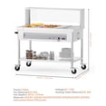 thumbnail image 7 of Ataucjin 72QT Commercial Food Warmer 9x8QT Electric Steam Table 9-Pans with Acrylic Shield Stainless Steel Bain Marie Countertop with Lockable Wheels for Restaurants Buffets Party 1500W, 110V, 7 of 7