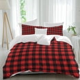 thumbnail image 2 of Black Red Plaid Bedding 3 Piece Duvet Cover Set California King, Vintage Rustic Buffalo Checked Gingham Soft Microfiber Comforter Cover with Zipper Closure & Pillowcases, FadeResistant Quilt Cover, 2 of 9