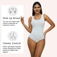 thumbnail image 4 of DODOING Women's One-Piece Bodysuits Sexy Ribbed Sleeveless Shapewear Tank Tops Bodysuits Body-shaping Underwear, 4 of 8