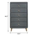 Newboti Furniture Light Grey Upholstered 5drawer Chest 25829