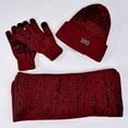 thumbnail image 4 of Glisme Winter Knitted Hat Scarf & Glove Sets For Men And Women For Cold Weather Wine, 4 of 5