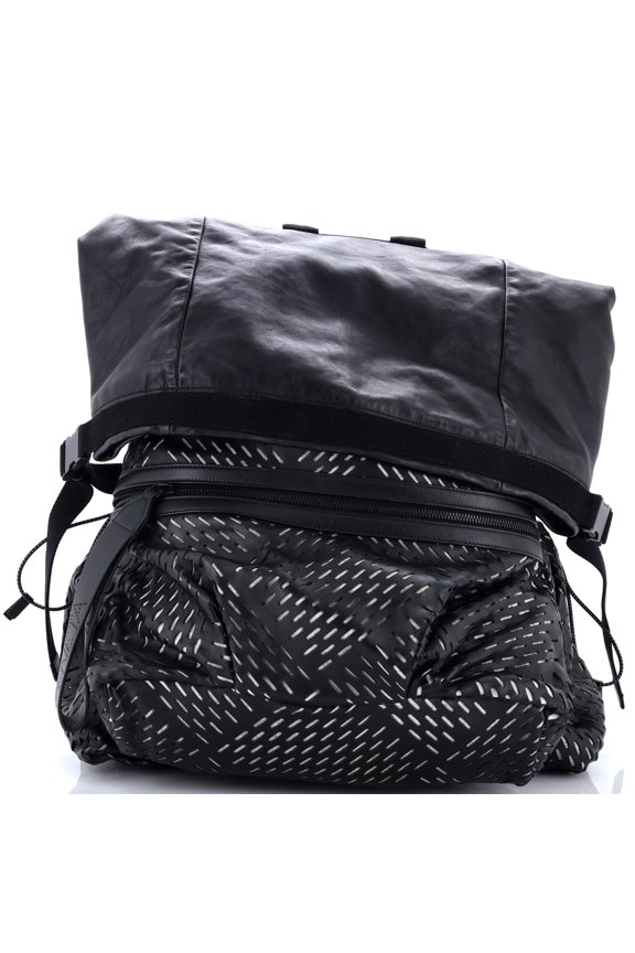 Pre-Owned Fold Over Backpack Leather with Perforated Detail By Rebag