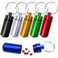 thumbnail image 1 of ShenMo 6PCS Aluminum Pill Box, Pill Box Keychain, Portable Mini Pill Bottle, Waterproof Mini Bottle, Medicine Vial Container Box, Aluminum Leakproof Capsule, 1 of 5