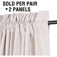 thumbnail image 3 of Cortinas 100 % opacas con aspecto de lino de 84 pulgadas de largo para dormitorio, con bolsillo para barra de bloqueo de luz completa, cortinas gruesas con textura de lino para ventana con respaldo blanco, natural, 2 paneles, color marfil, 52 pulgadas de ancho x 54 pulgadas de largo, 3 of 5