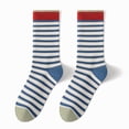 thumbnail image 2 of Yuanlong Womens Crew Socks Color Block Stripe Mid Calf Socks Soft Breathable Comfort All Season Daily Stylish Casual Socks, 2 of 3