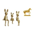 thumbnail image 1 of Figura de caballo, escultura, estatua sentada, adorno, cerámica, resina, decoración animal, miniatura, estatuas de conejos, ideal para regalar, decora, 1 of 8