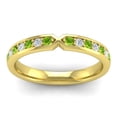 thumbnail image 2 of Diamond-Capitals 0.30 Carat Round Cut Natural Diamond Peridot Gemstone Fine Engagement Eternity Band for Bride Solid 18K Yellow Gold Size 10.5, 2 of 8
