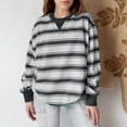 thumbnail image 4 of Sinpiling Crewneck Tops for Women Trendy Stripe Printed Long Sleeve Sweatshirts Ladies Casual Loose Comfy Going Out Tees Shirts Fall, 4 of 8