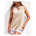 thumbnail image 5 of Tank Top for Women 2026 Summer Satin V Neck Pleated Sleeveless Blouses Casual Business Outfits Champagne Color M, 5 of 9