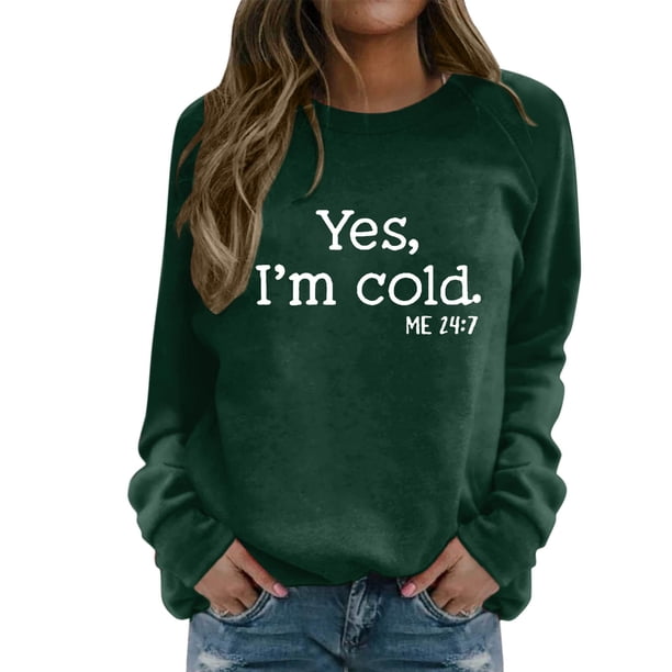 Gibobby Sudaderas para mujer oferta Sudadera de manga larga con cuello redondo para mujer(Verde,XG)