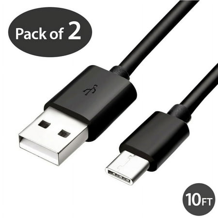 2x 10FT USB Type C Cable Fast Charging Cable USB-C Type-C 3.1 Data Sync Charger Cable Cord For Samsung Galaxy S9 S9+ Galaxy S8 S8 Plus Nexus 5X 6P OnePlus 2 3 LG G5 G6 V20 HTC M10 Google Pixel XL price history on PriceWatchPro