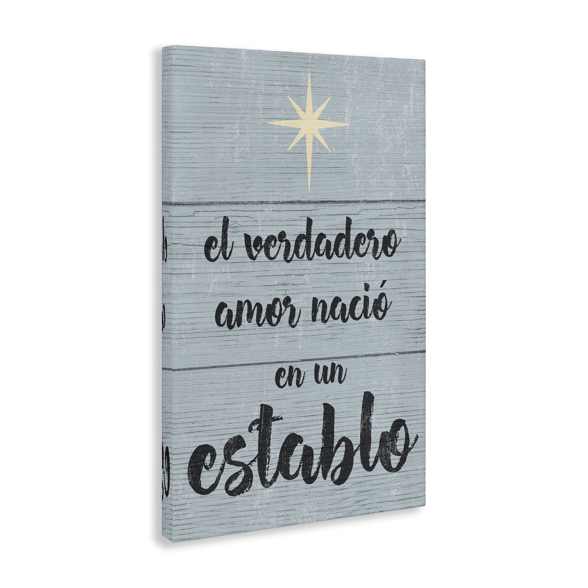 Stupell Industries Amor Verdadero en un Establo Holiday Painting Wrapped Canvas Art Print Wall Art, 16 x 24