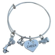 Cheer Bangle Bracelet for Cheerleaders, Cheerleading Gift for Teens and Girls