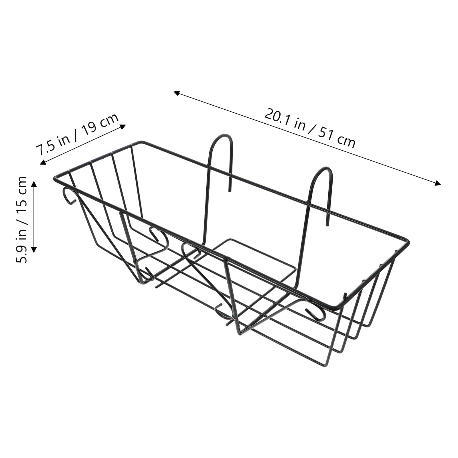 Squalise Hanging Railing Planter Flower Pot Holder Metal Haning Holder for Home Balcony Living Room ( Black )