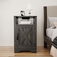 thumbnail image 1 of RoyalCraft Farmhouse Nightstand, Bedroom Table with Charging Station, Dark Grey, 1 of 9