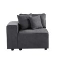 thumbnail image 2 of Silla modular orientada a la izquierda Yardlio de tela gris con 2 almohadas, 2 of 4