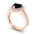 thumbnail image 2 of Halo Engagement Ring for Women - 2.03ct Natural Onyx in 14K Rose Gold Promise Ring, 2 of 6