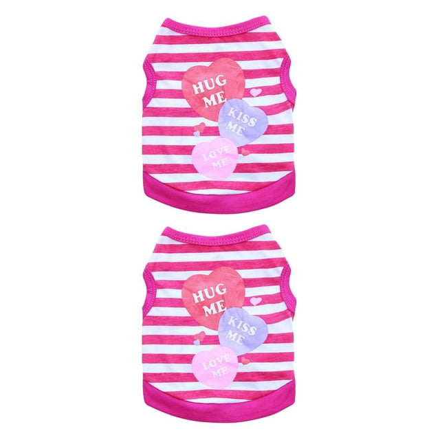 Greeniant Clothing T-shirt Summer Vests Pattern Stripes Printing Accessories Beauty Round Apparel Costume for Pet Dogs Teddy Type3 NO3