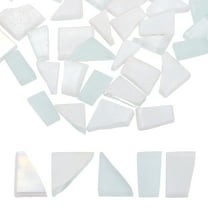 Uxcell Irregular Glass Mosaic Tiles, 100g/0.2LB Irregular Stained Glass Sheets Broken Mosaic Pieces Tiles Supplies Kit Bulk for DIY Art Craft Making Home Decor, White Series