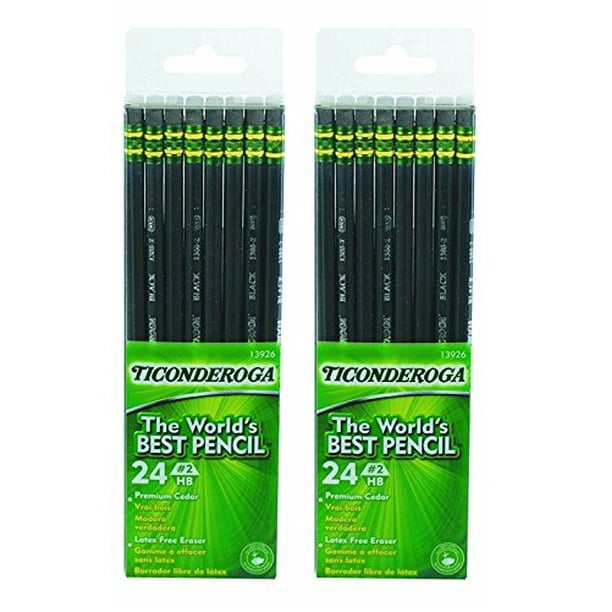 Dixon Ticonderoga WoodCased 2 Pencils, 2 Boxes of 24, Black (13926